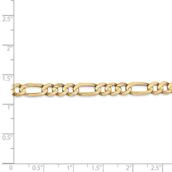 5.5mm, 14k Yellow Gold, Open Concave Figaro Chain Necklace, 22 Inch - Picture 5 of 8